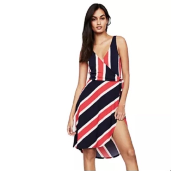 *NWOT* Dex striped wrap dress - Picture 2 of 7
